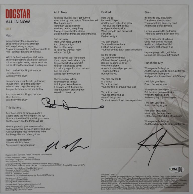 Keanu Reeves JSA Autograph Signed Album Vinyl Record Album Dogstar