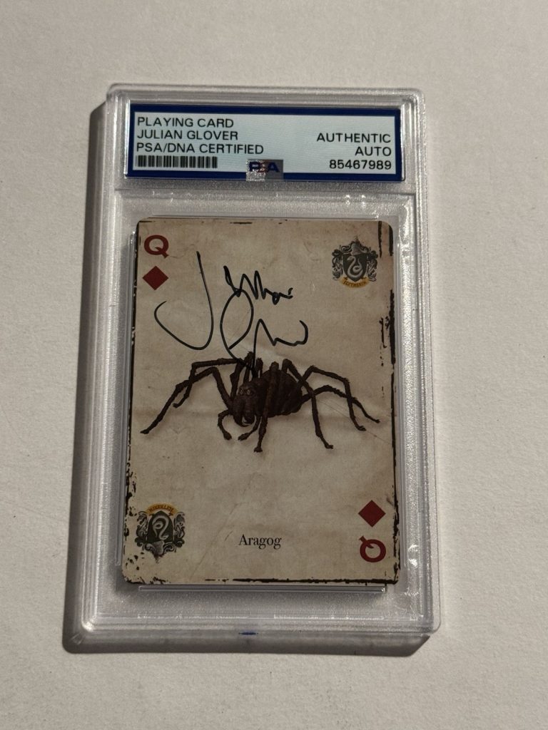 JULIAN GLOVER SIGNED AUTO 2015 WARNER BROTHERS CARD ARAGOG Harry Potter PSA