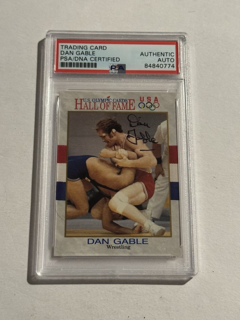 DAN GABLE SIGNED 1991 IMPEL OLYMPIC HALL OF FAME WRESTLING CARD PSA/DNA