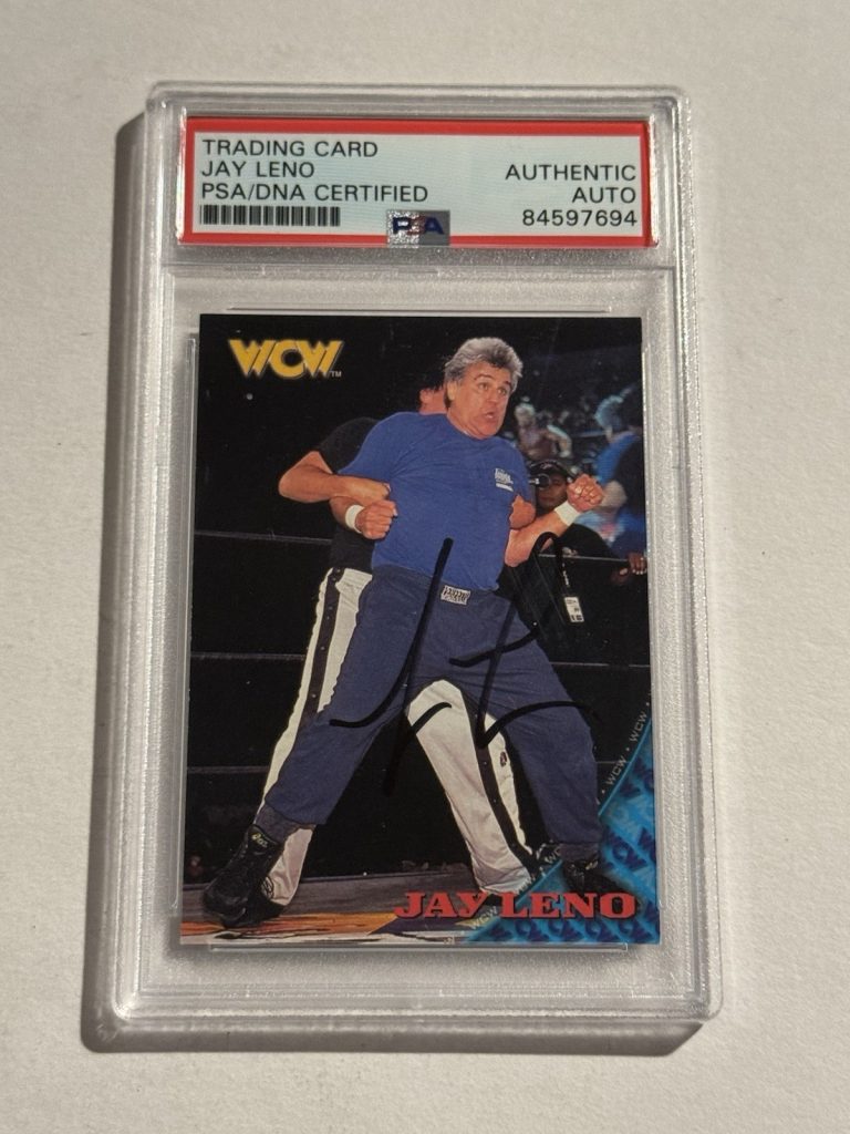 1998 Topps WCW WWF Jay Leno Signed Rookie Card Autograph PSA DNA Tonight Show