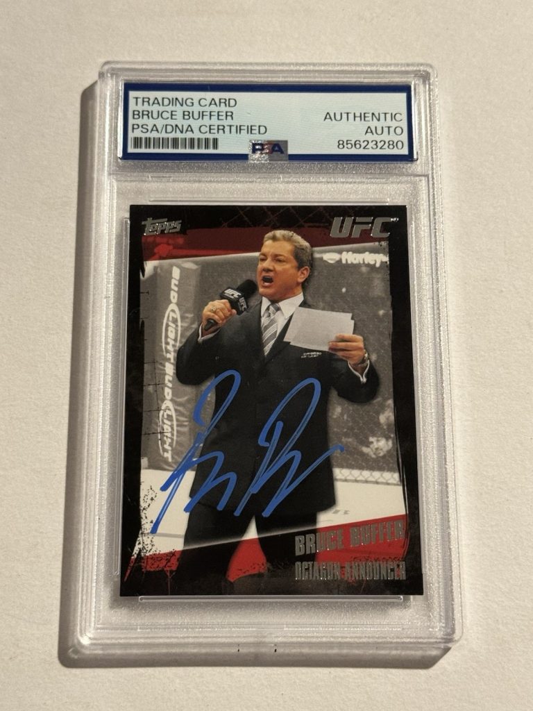 BRUCE BUFFER SIGNED AUTO RC 2010 Topps UFC No. 170 Octagon Announcer PSA