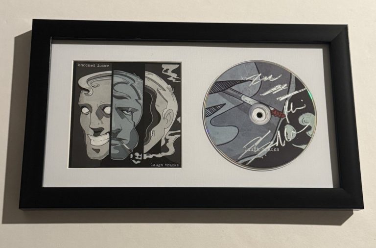 KNOCKED LOOSE FULL BAND SIGNED CD FRAMED AUTOGRAPHED BRYAN GARRIS COA