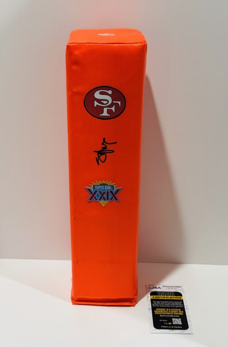 STEVE YOUNG SIGNED TOUCHDOWN PYLON SAN FRANCISCO 49ERS SUPER BOWL XXIX JSA COA