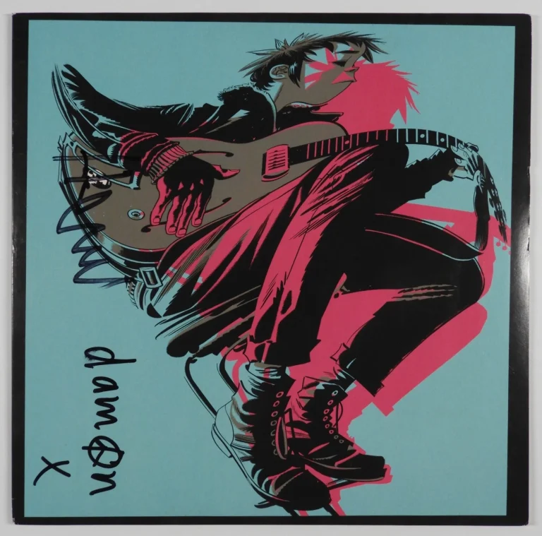 Gorillaz JSA  Signed Autograph Record Album Vinyl Damon Albarn Jamie Hewlett