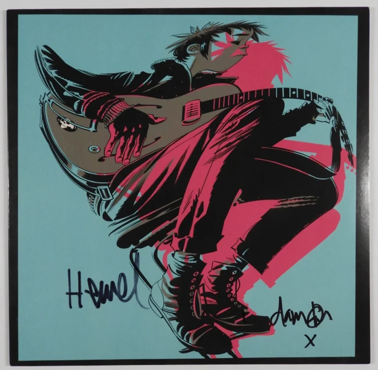 Gorillaz JSA  Signed Autograph Record Album Vinyl Damon Albarn Jamie Hewlett