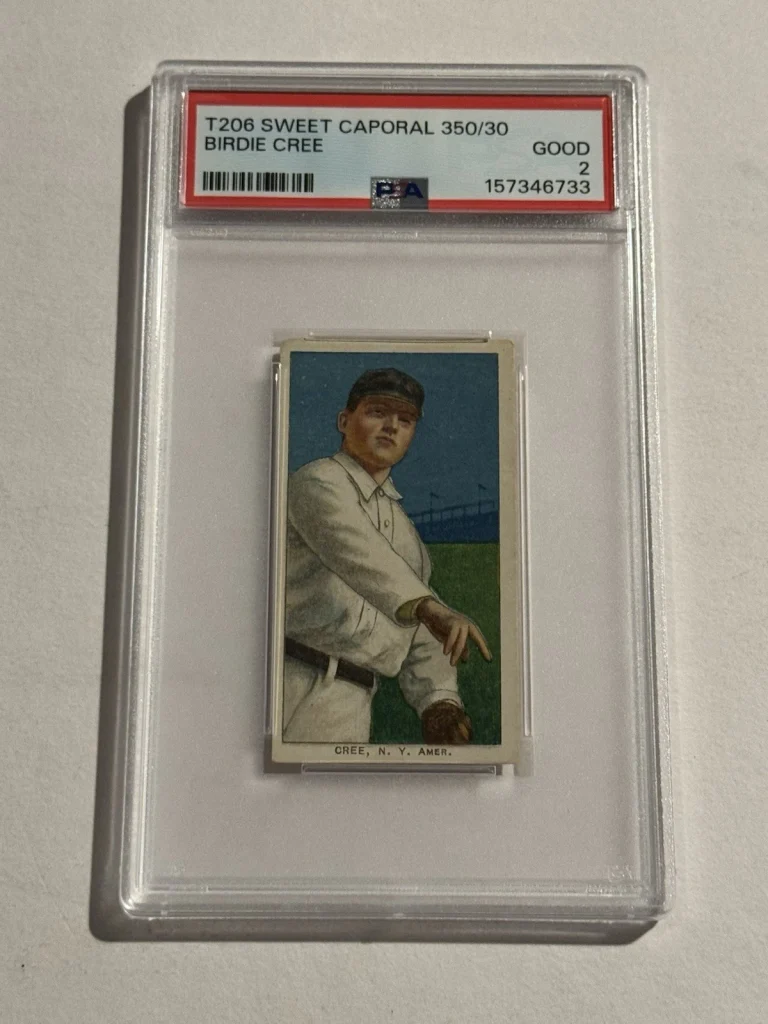 1909-11 T206 SWEET CAPORAL 350/30 BIRDIE CREE PSA 2