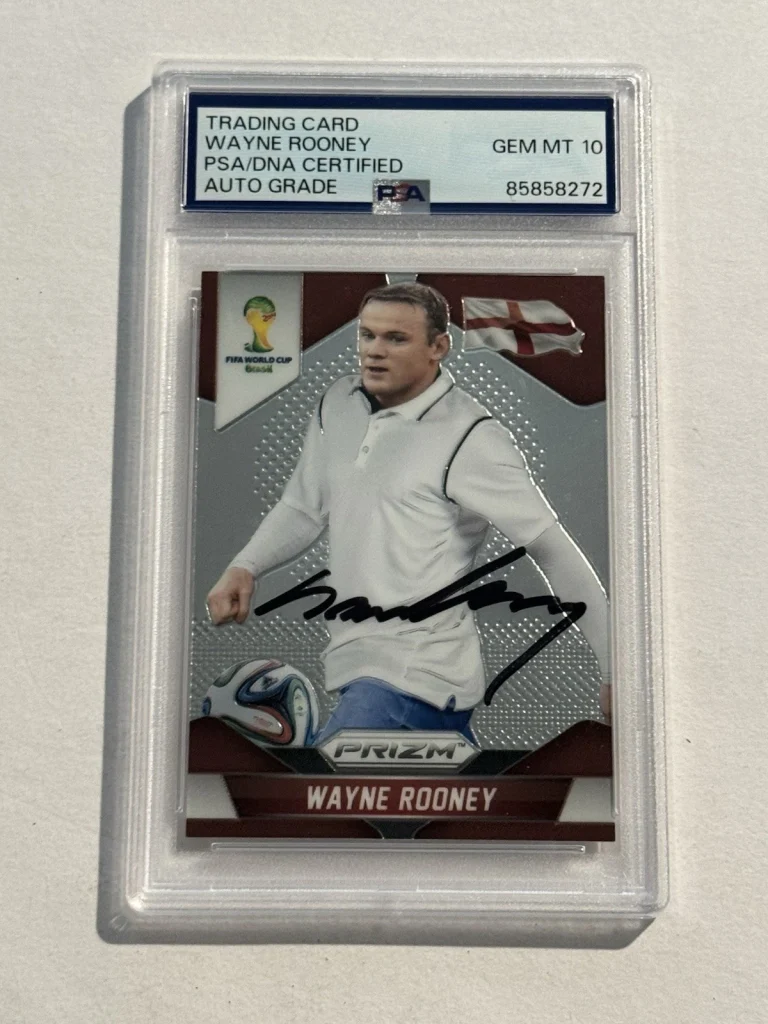 WAYNE ROONEY SIGNED 2014 PANINI PRIZM #142 PSA 10 AUTO VERY RARE ENGLAND LEGEND
