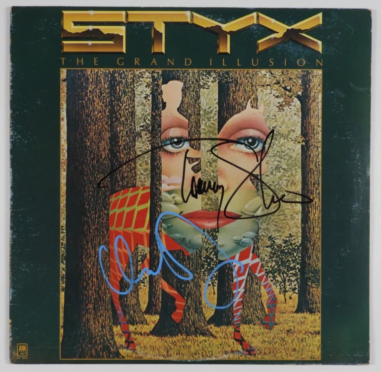 Styx Tommy Shaw Dennis DeYoung JSA Signed Autograph Album Vinyl Grand Illusion