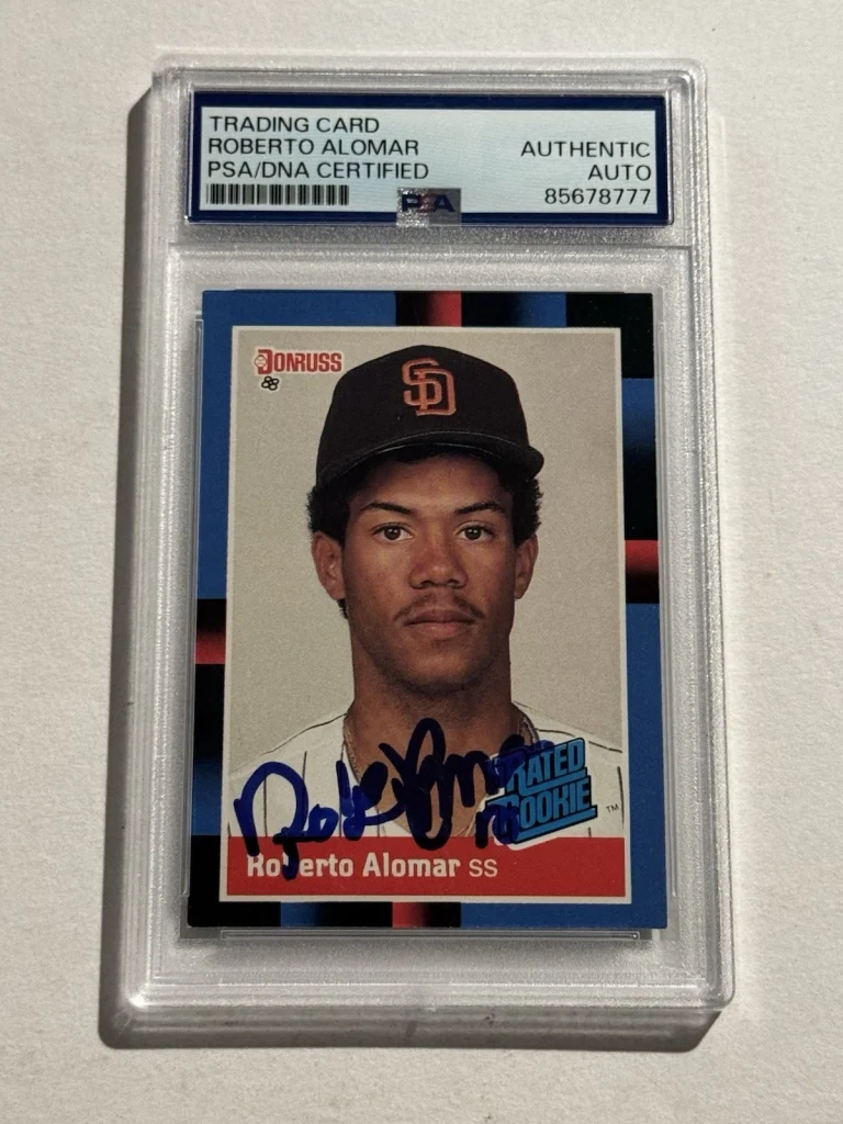 Roberto Alomar Signed Auto Autographed 1988 Donruss Rookie RC Card HOF #34 PSA