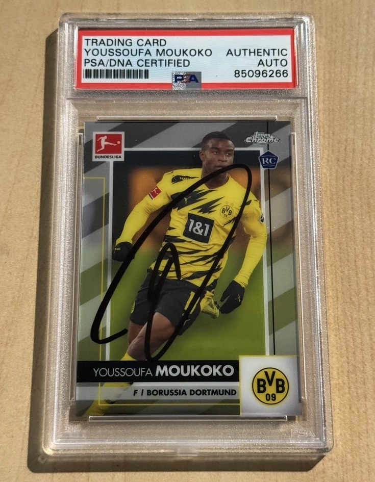2020 Topps Chrome #29 Youssoufa Moukoko SIGNED AUTO RC Rookie PSA