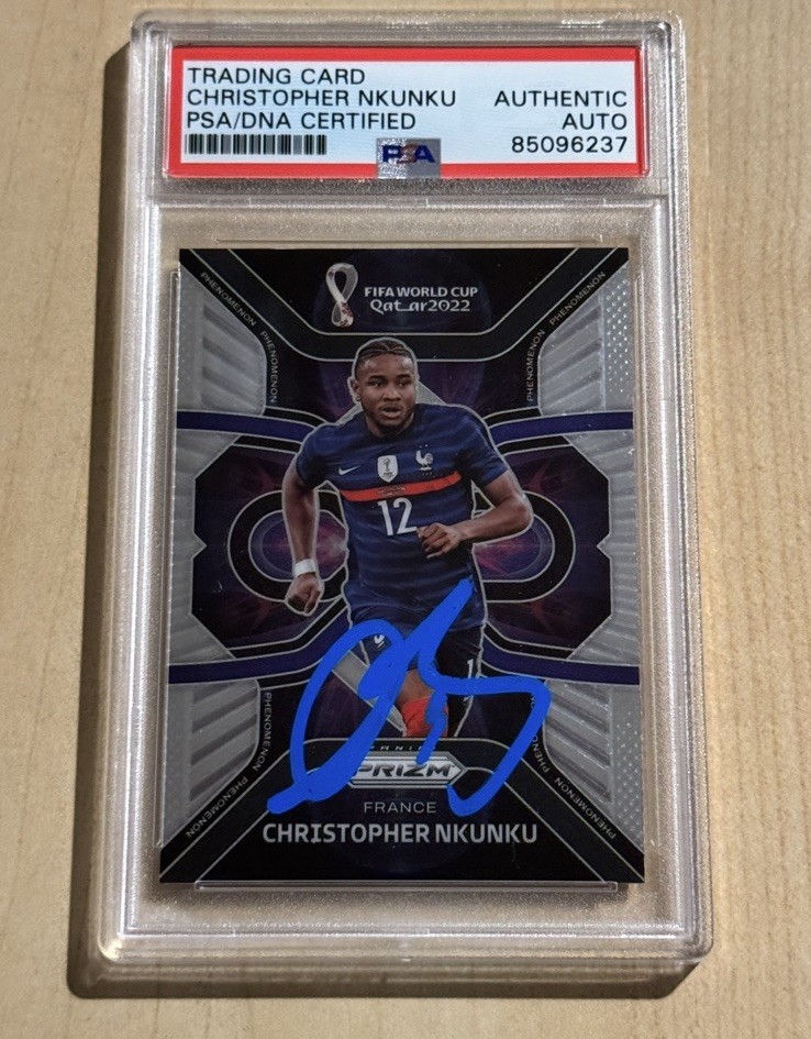 Christopher Nkunku Signed Auto 2022 Panini Prizm FIFA World Cup #6 France PSA