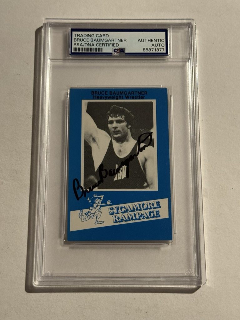 Bruce Baumgartner 1982-83 Indiana State Sycamore Rampage RC USA Wrestling PSA