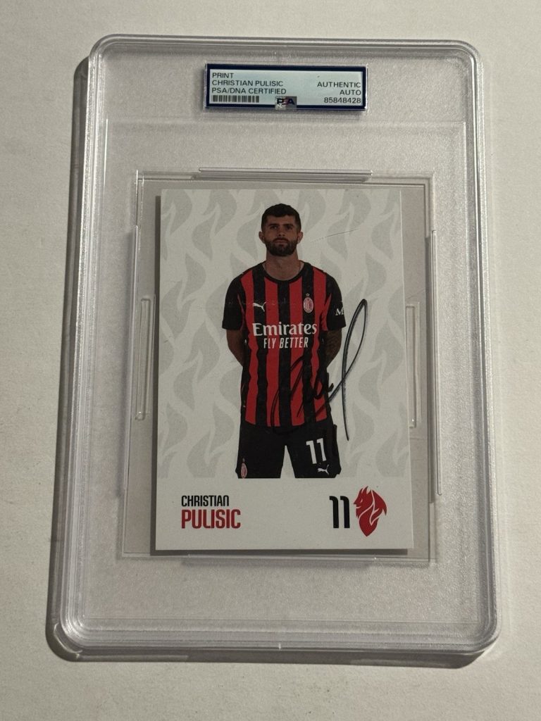 CHRISTIAN PULISIC SIGNED PLAYER CARD AUTOGRAPHED AC MILAN USMNT SOCCER PSA