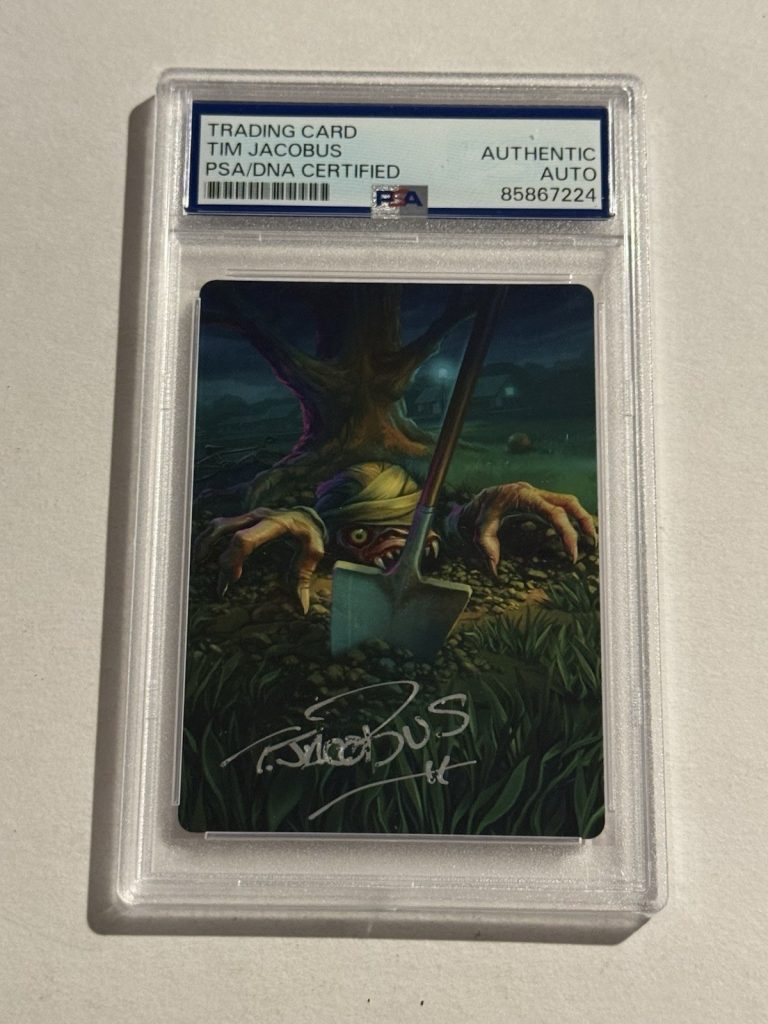 Tim Jacobus Signed Auto Exhume - 52 - Art Card - DSK - NM - MTG Rare PSA
