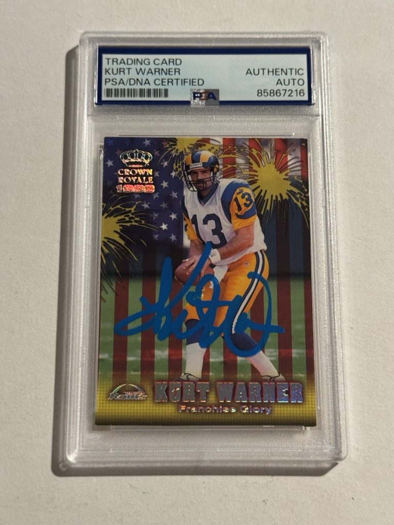 1999 Pacific Crown Royale #19 Kurt Warner Signed RC Auto Franchise Glory PSA