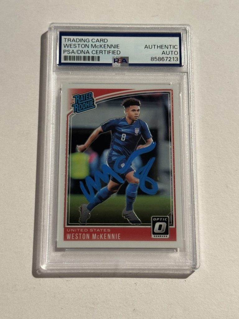 Weston Mckennie Signed Auto 2018-19 Donruss Optic Rookie RC USMNT #199 PSA