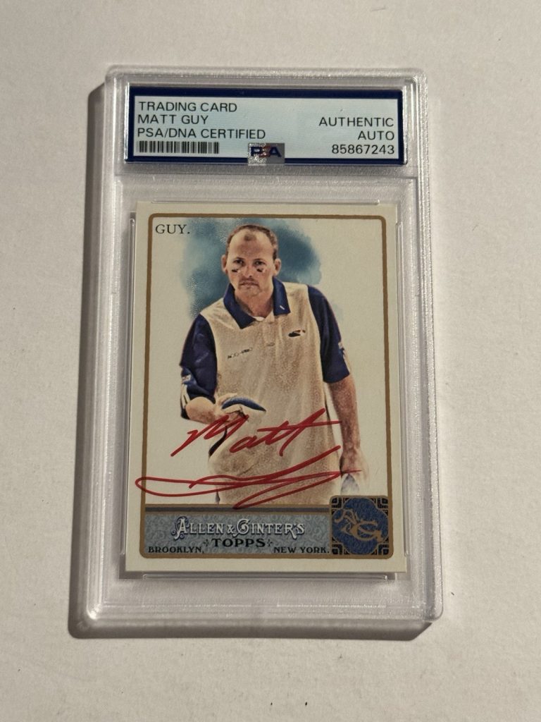 MATT GUY SIGNED AUTO RC 2011 TOPPS ALLEN & GINTER #191 KING OF CORNHOLE PSA