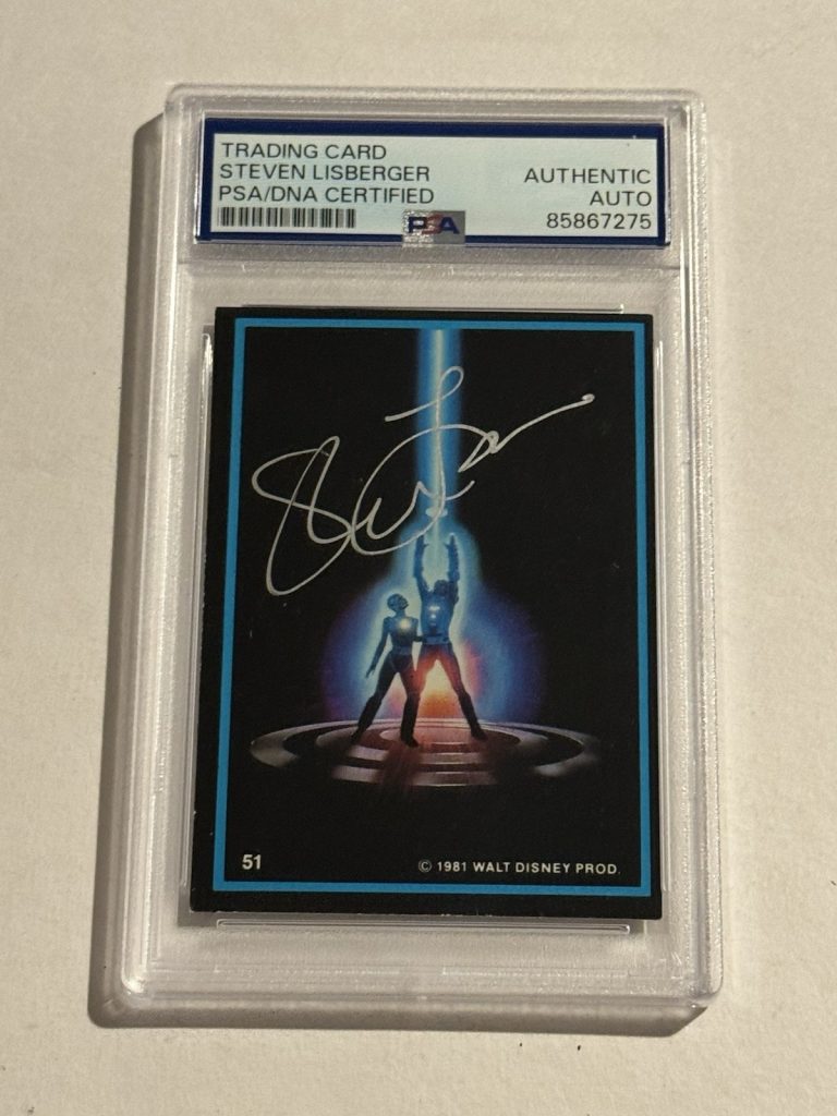 STEVEN LISBERGER Signed Auto 1982 DONRUSS CARD #51 DIRECTOR TRON PSA