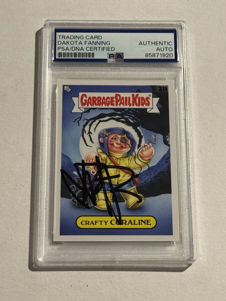 DAKOTA FANNING SIGNED AUTO Crafty Coraline 2022 Topps GPK CORLAINE #31a PSA
