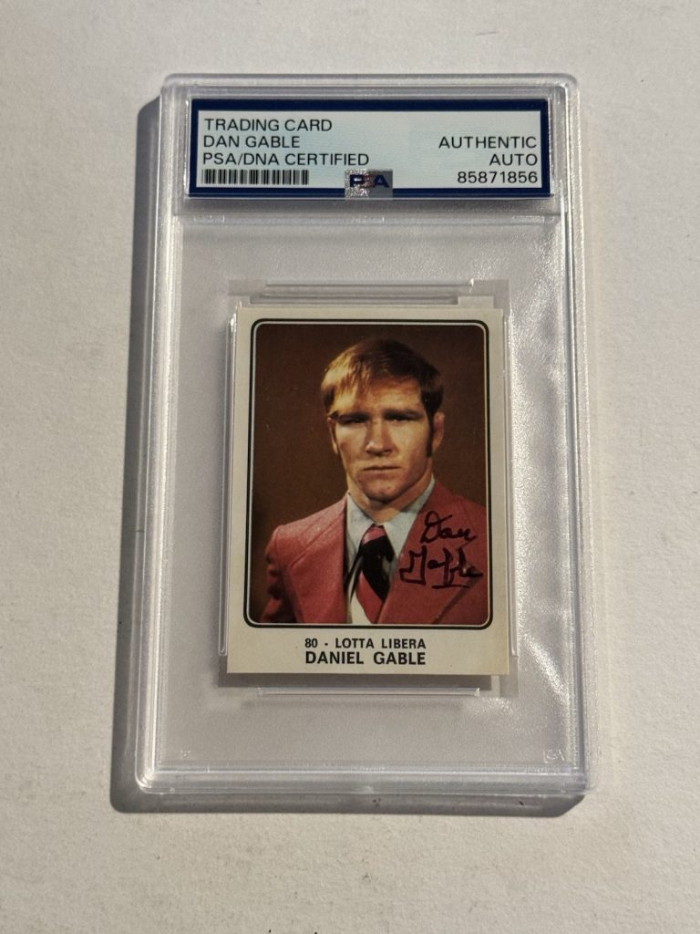 Dan Gable Signed Auto Panini Campioni Dello Sport 1973-74 Olympic Wrestling PSA