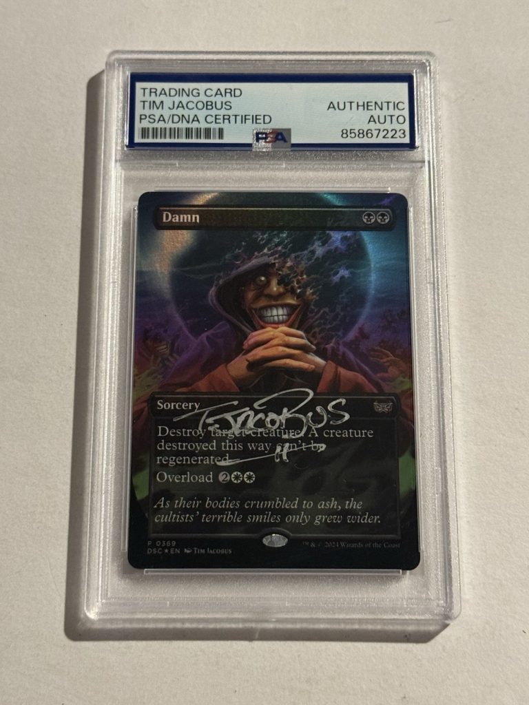 Tim Jacobus Signed Auto Damn (Borderless) Foil 369 MTG P Commander Artist PSA