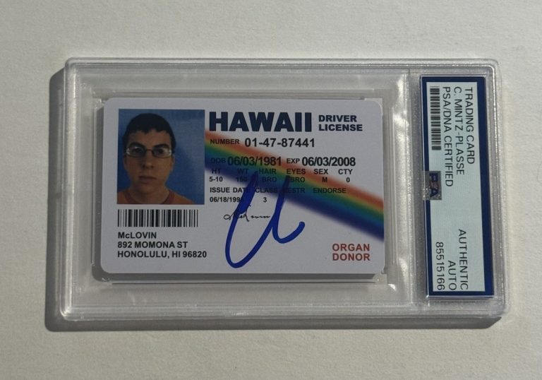 McLovin Fake ID Superbad Signed Auto PSA/DNA Slabbed Christopher Mintz-Plasse