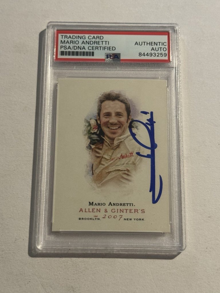 Mario Andretti Signed Autographed 2007 Allen & Ginter Card Indy Car PSA/DNA RARE