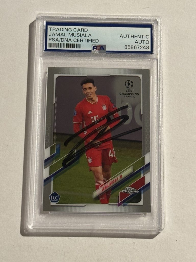 2020-21 Topps Chrome UEFA Champions UCL #81 Jamal Musiala Signed Auto RC PSA