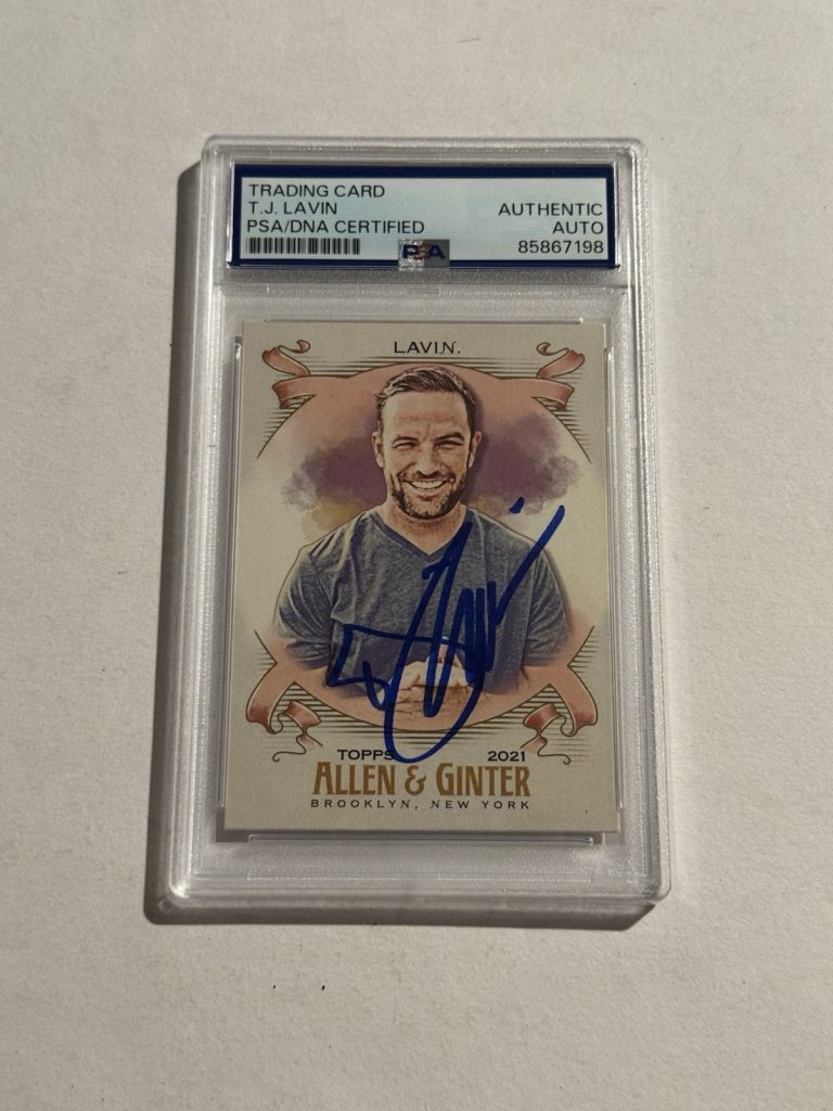 TJ Lavin Signed 2021 Allen & Ginter Card #259 The Challenge Host BMX AUTO PSA