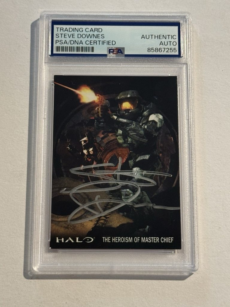 STEVE DOWNES SIGNED AUTO 2007 Topps Halo #85 Master Chief Voice VERY RARE PSA