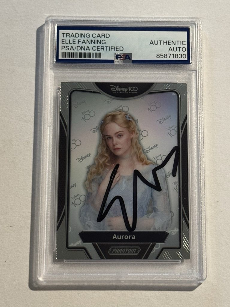 Elle Fanning Signed Auto RC Aurora Maleficent Disney 100 KAKAWOW Phantom PSA