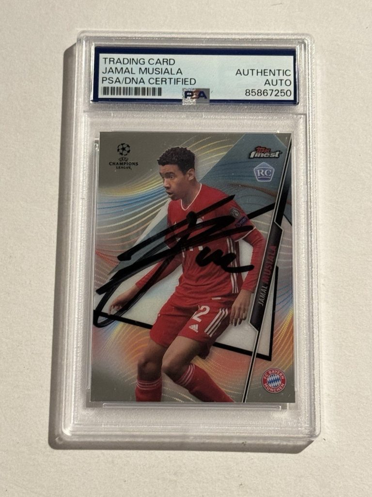 Jamal Musiala Signed Auto 2020-21 Topps Finest UEFA UCL #45 RC Bayern Munich PSA
