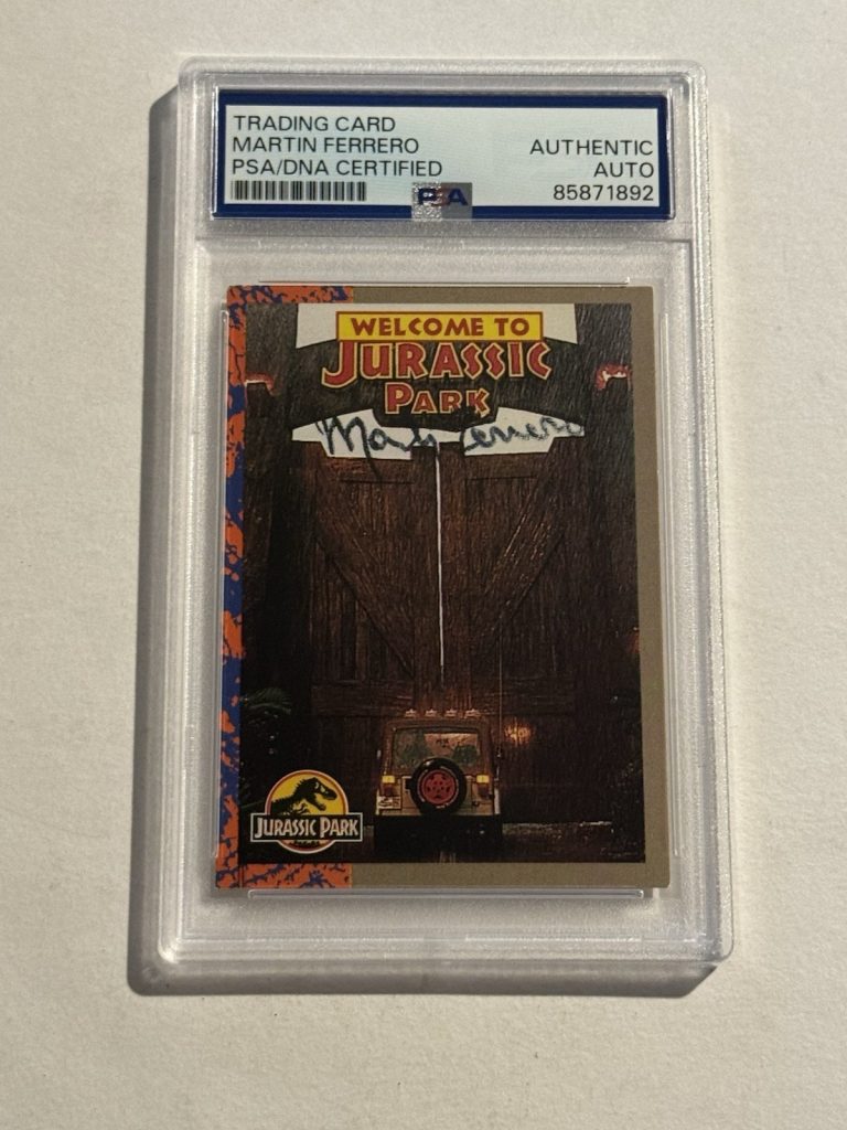 MARTIN FERRERO SIGNED AUTO 1993 Topps Welcome To Jurassic Park #2 Actor PSA