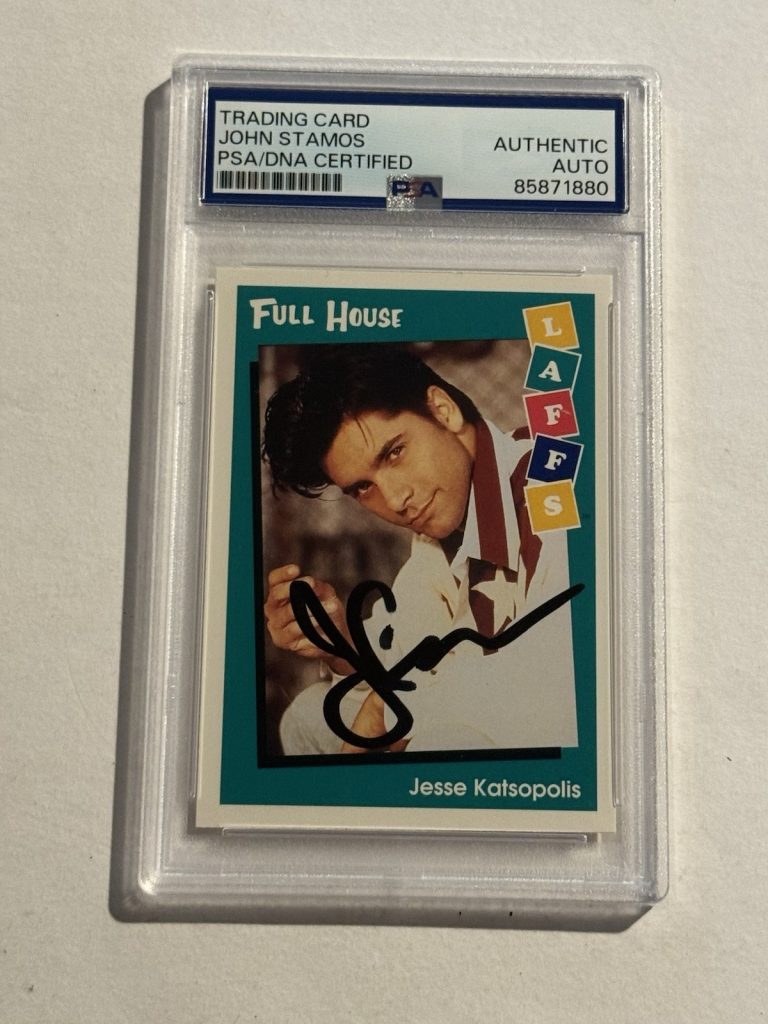 John Stamos Signed RC Auto 1991 Impel #4 Full House Laffs Card Uncle Jesse PSA