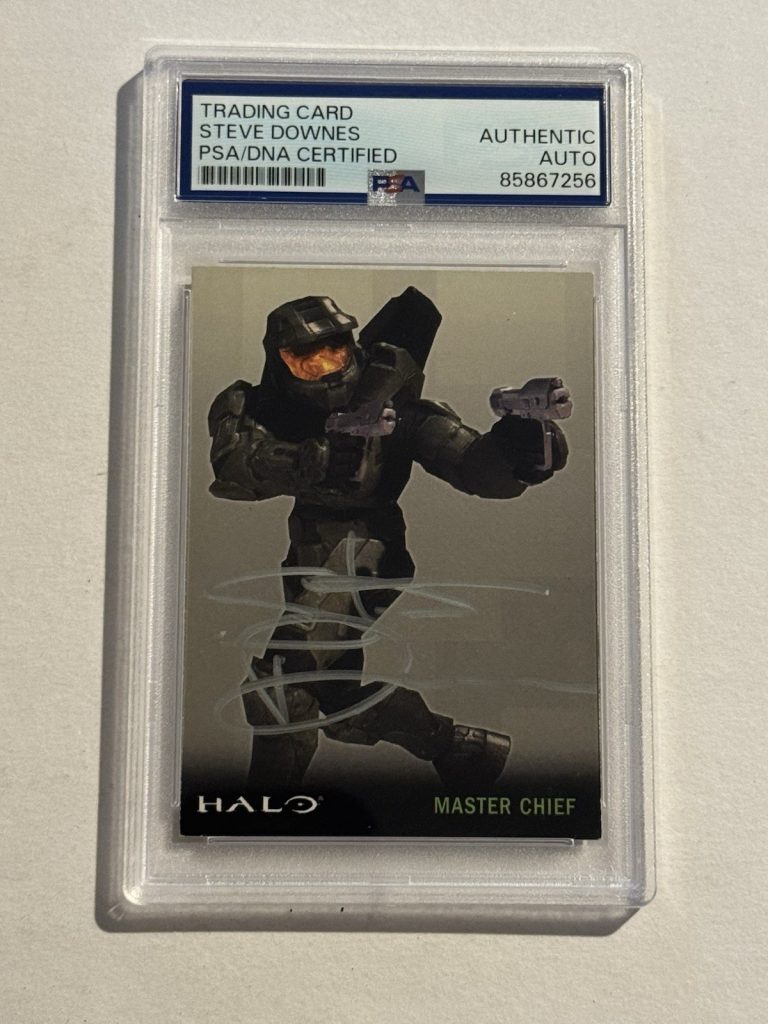 STEVE DOWNES SIGNED AUTO 2007 Topps Halo #1 Master Chief Voice VERY RARE PSA