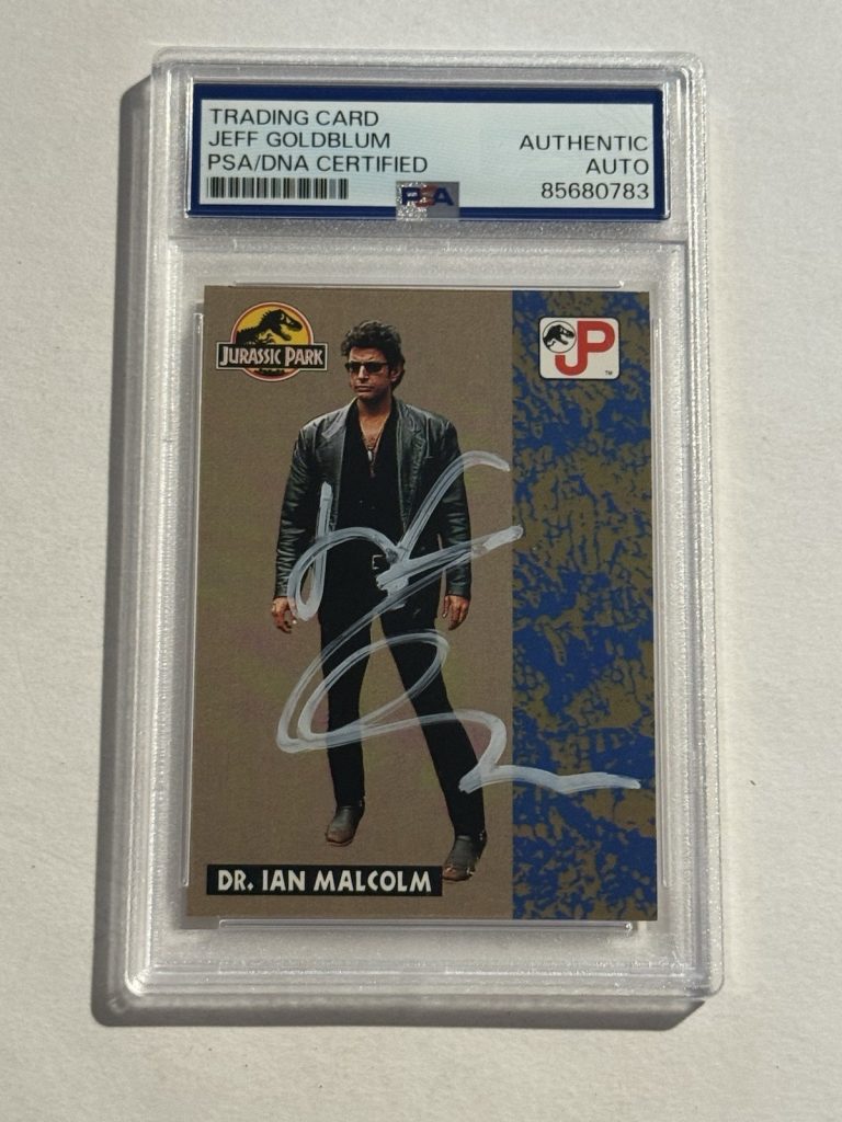 Jeff Goldblum Signed Auto 1993 Topps Jurassic Park #16 Dr. Ian Malcolm Card PSA
