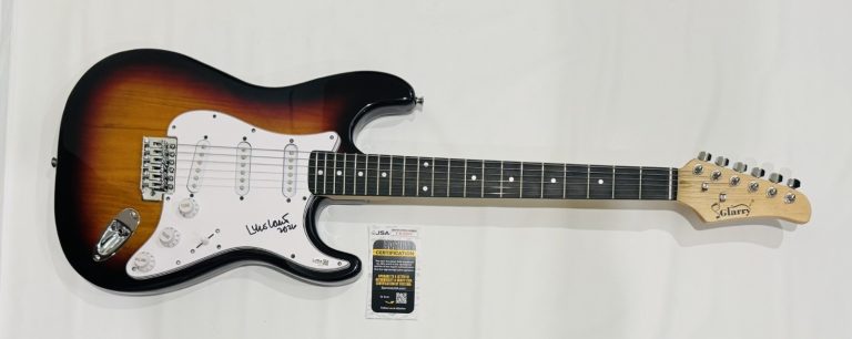LYLE LOVETT SIGNED SUNBURST ELECTRIC GUITAR COUNTRY LEGEND PROOF JSA COA
