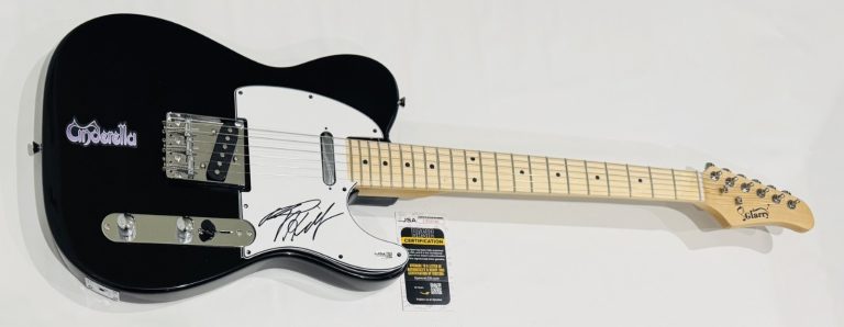 TOM KEIFER SIGNED BLACK ELECTRIC GUITAR CINDERELLA PROOF JSA COA