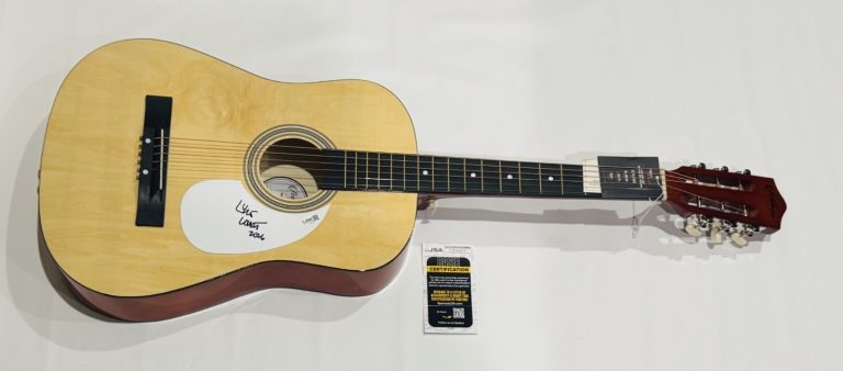 LYLE LOVETT SIGNED NATURAL ACOUSTIC GUITAR COUNTRY LEGEND JSA COA