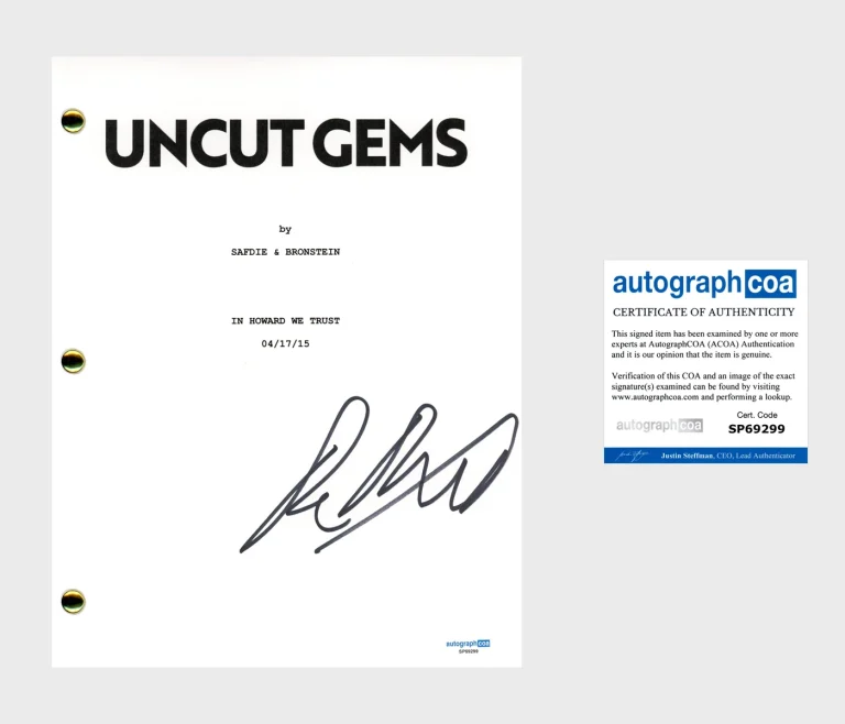 Ronald Bronstein 'Uncut Gems' Writer Signed Full Movie Script ACOA