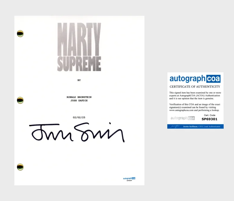Josh Safdie 'Marty Supreme' Director Signed Full Movie Script ACOA