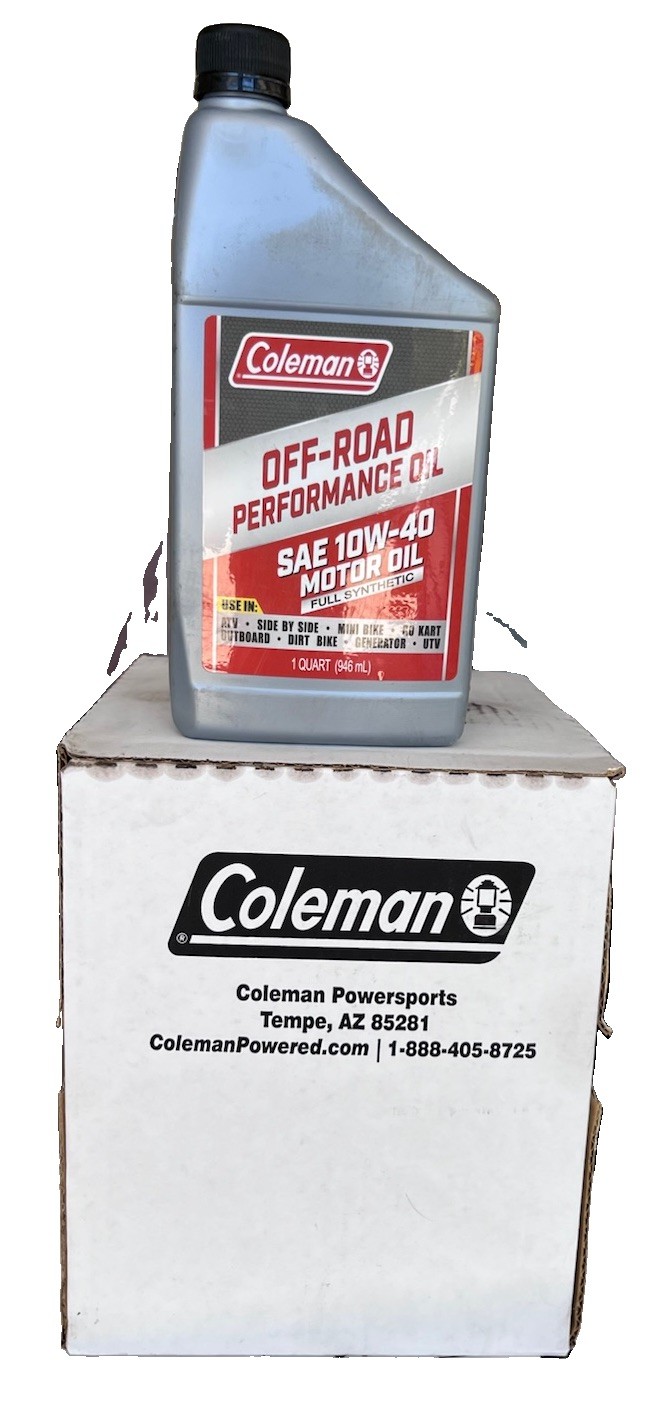 6 Pack Coleman SAE 10W-40 Off-Road Full Synthetic Motor Oil 1 QT Side By Side