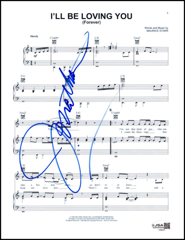 Jonathan Knight New Kids on the Block Signed Autograph Loving You Sheet Music