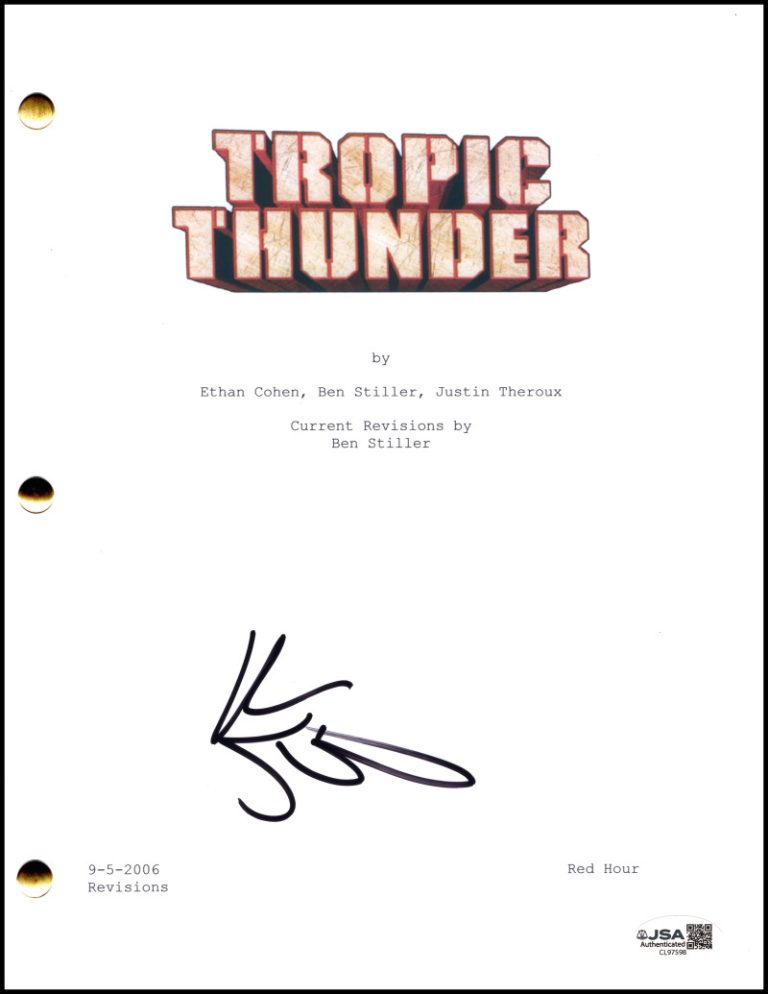 Ben Stiller Signed Autograph Tropic Thunder Full Movie Script Screenplay JSA COA