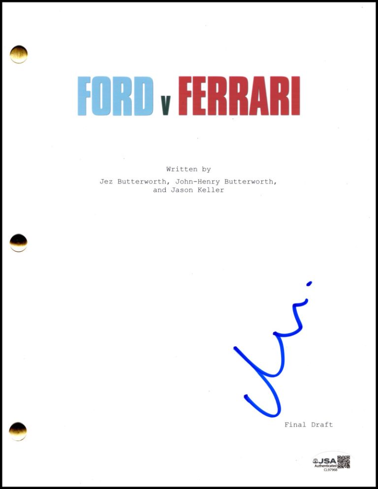 Matt Damon Signed Autograph Ford v Ferrari Movie Script - Carroll Shelby JSA COA