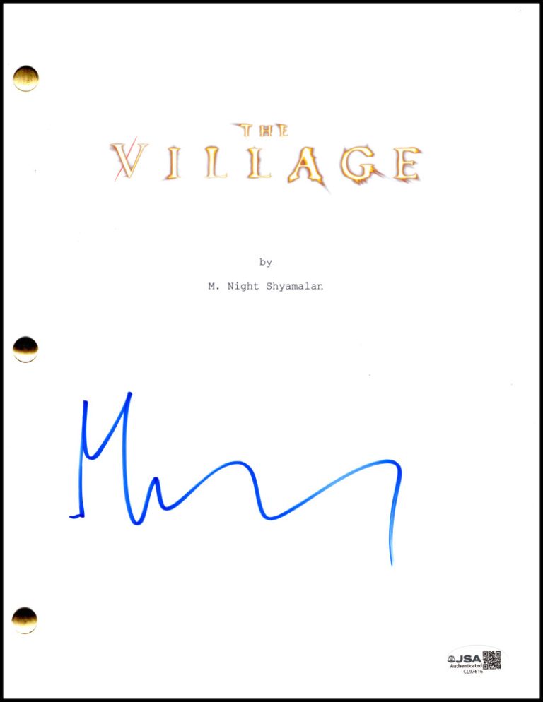 M Night Shyamalan Signed Autograph The Village Movie Script Screenplay - JSA COA