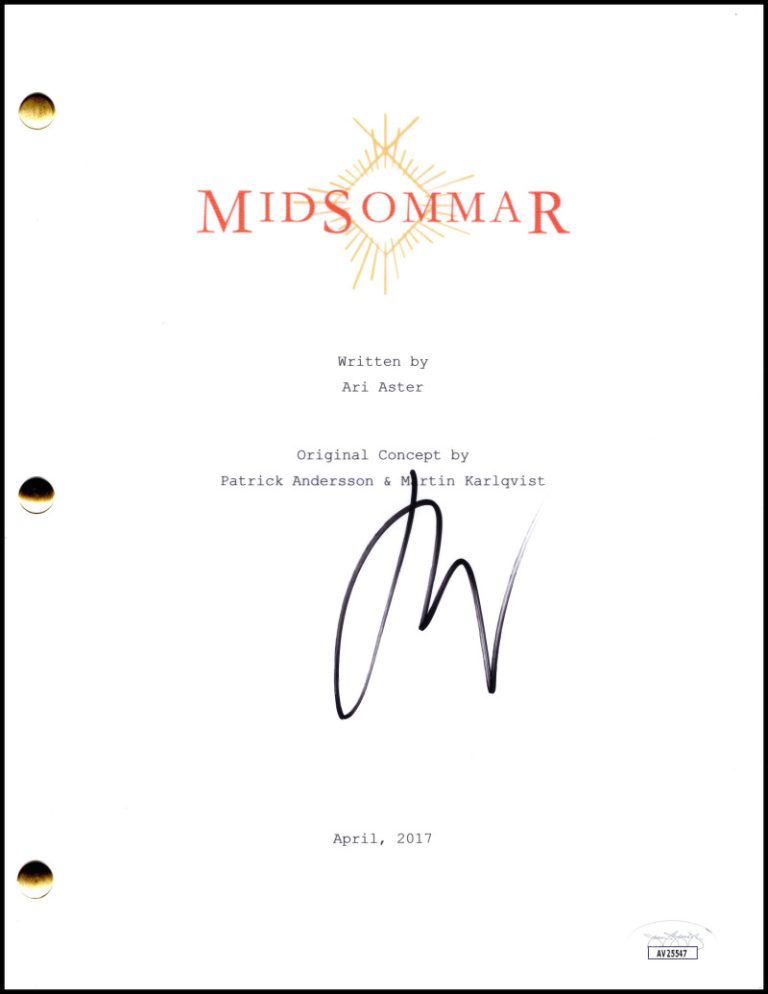 Ari Aster Signed Autograph Midsommar Full Movie Script Screenplay w/ JSA COA