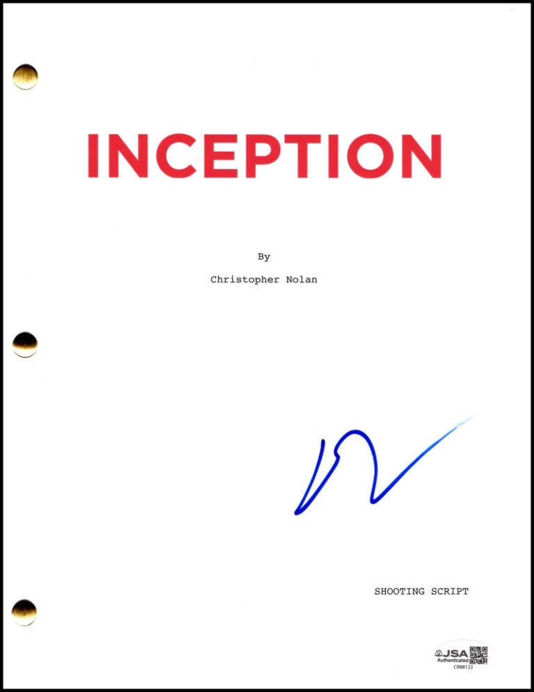 Elliot Page Ellen Page Signed Autograph Inception Full Script Screenplay JSA COA