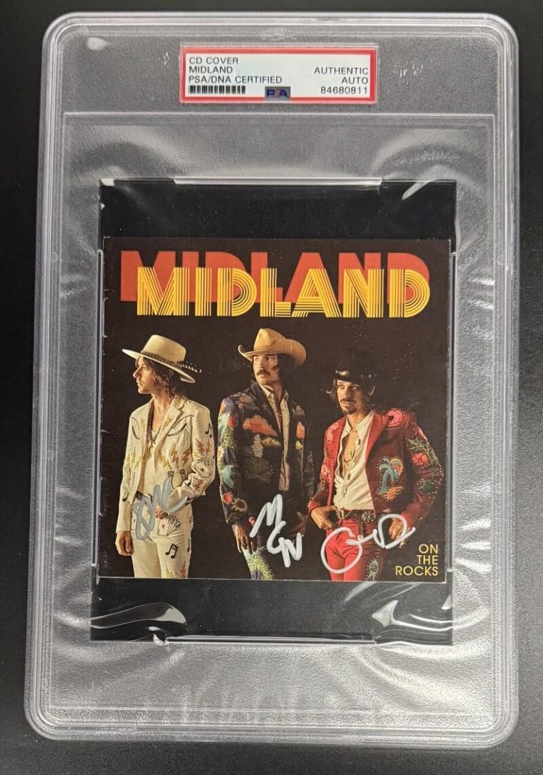 Midland Signed Full Band Autograph PSA/DNA Slabbed On the Rocks CD Cover COA
