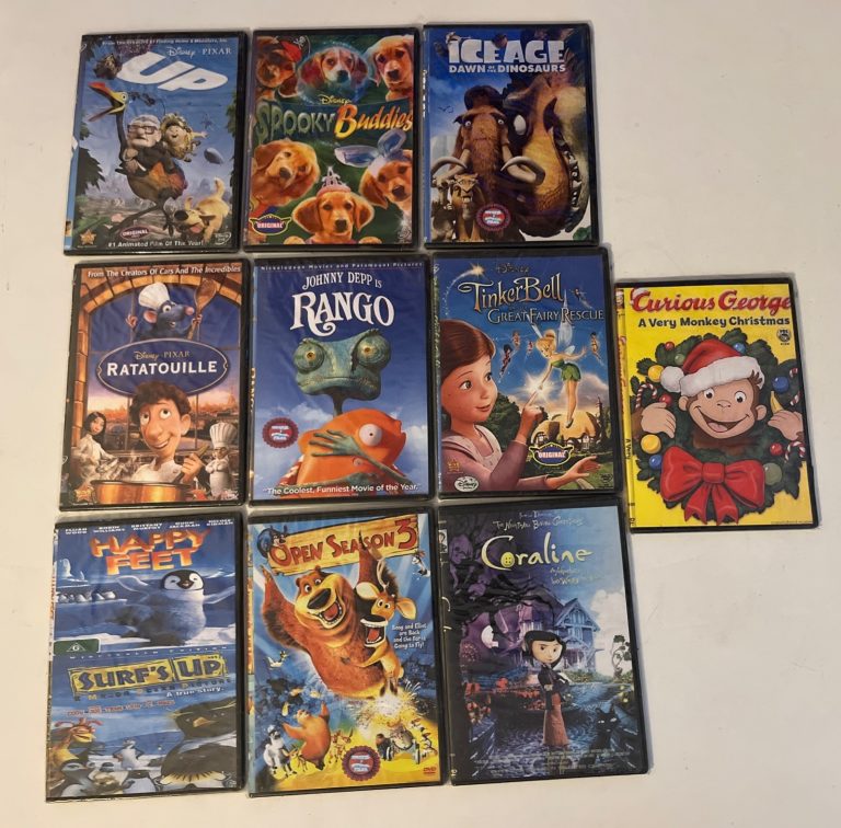 10 New Kids Sealed DVD Lot Up, Ice Age, Rango, Caroline, Open Season Happy Feet